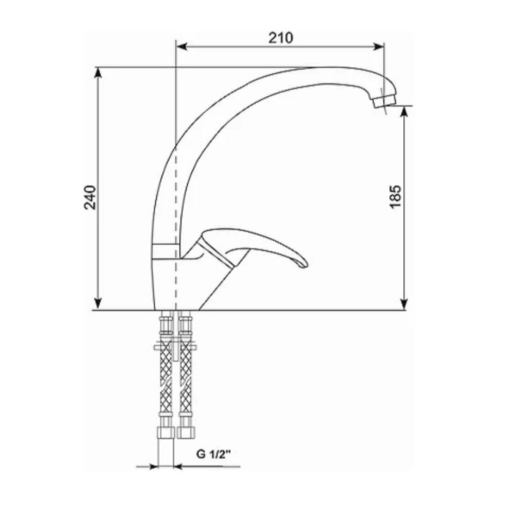 Смеситель Mixline ML-GS02, графит, для кухни