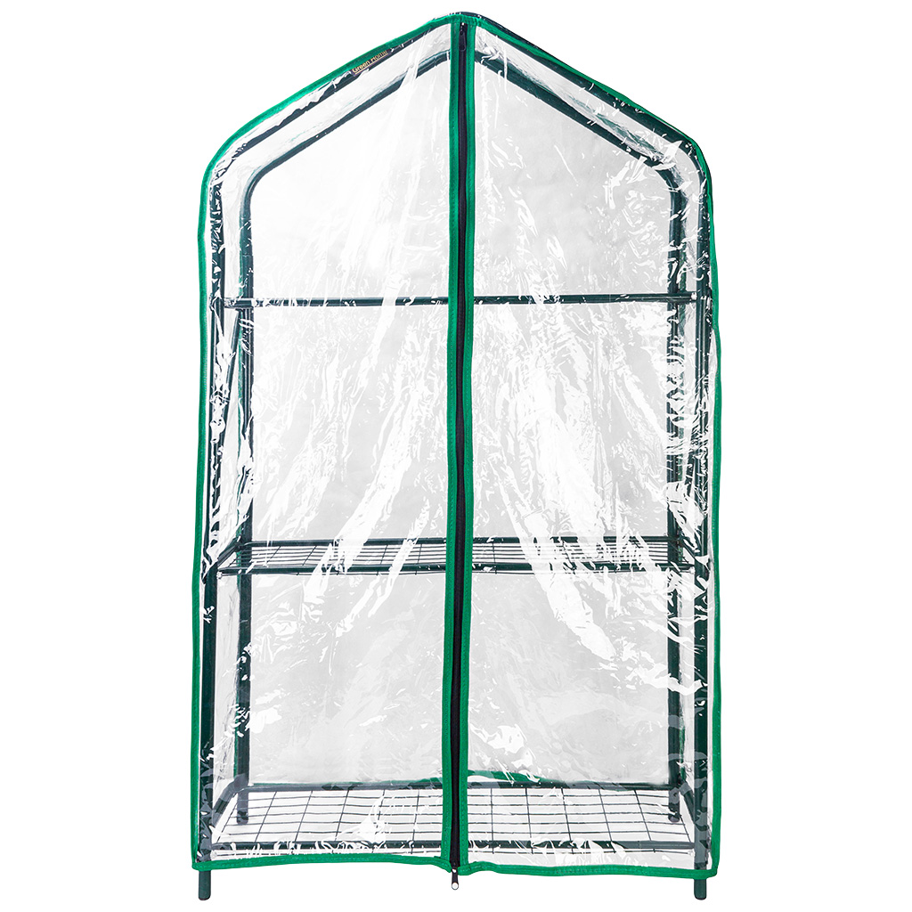 Парник-стеллаж 3 полки, металлический каркас 16мм, 110х65х22см, чехол пвх плёнка