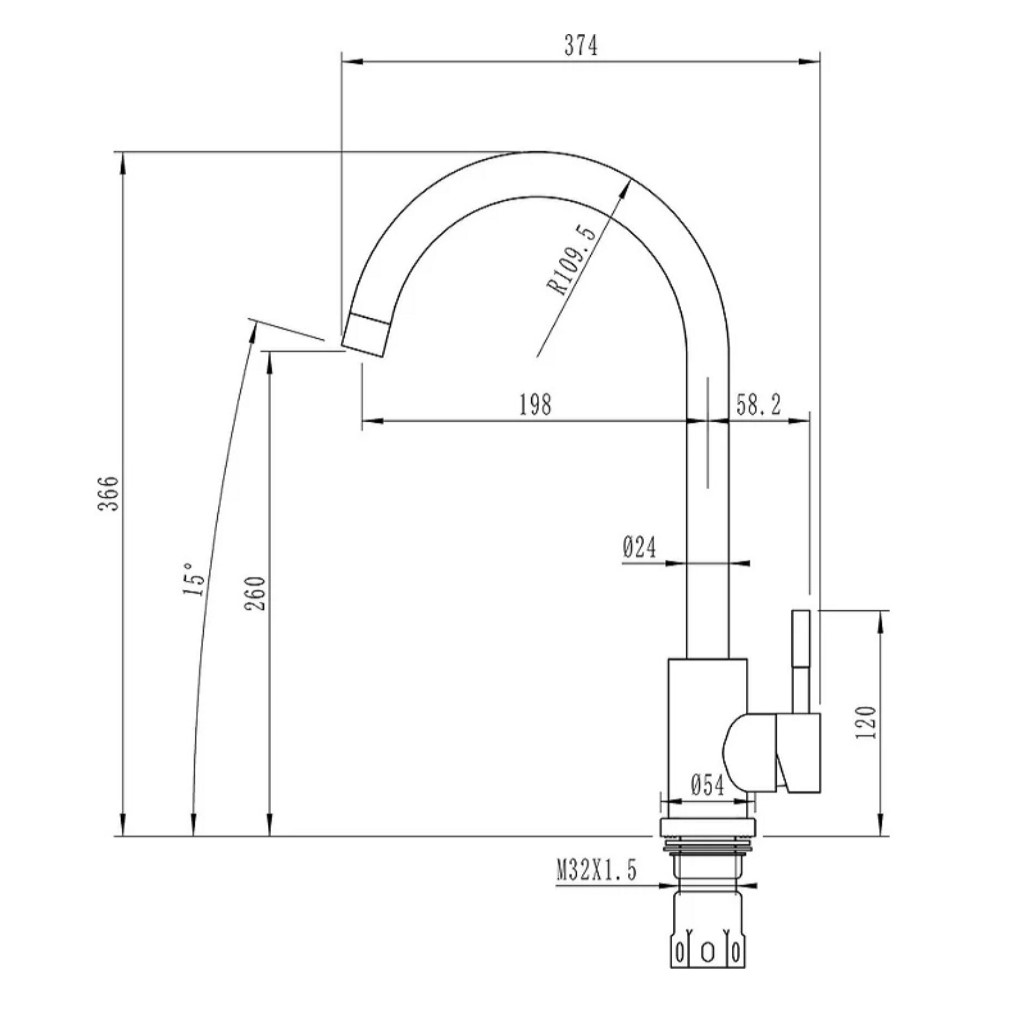 Смеситель Mixline ML-GS15, бежевый, для кухни