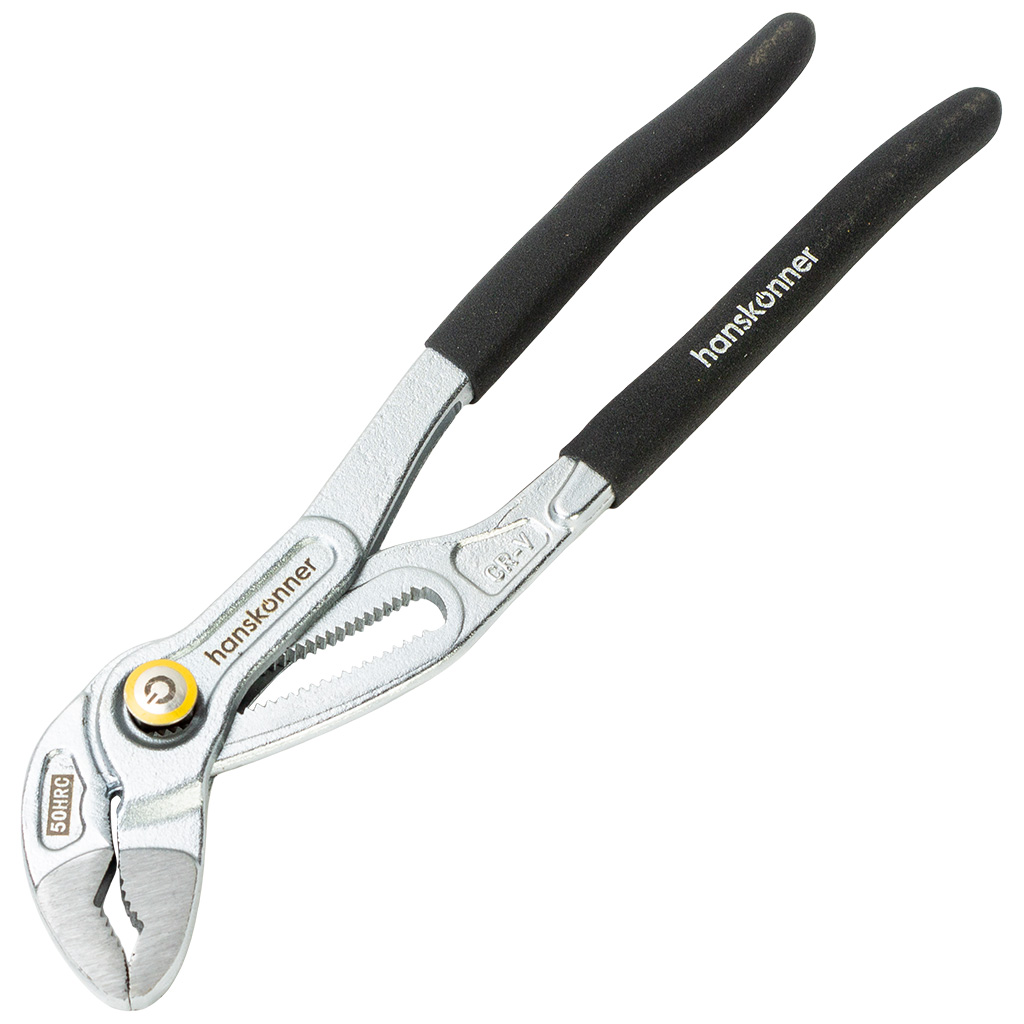 Клещи переставные Hanskonner, кнопочный шарнир, зев 50мм, 250мм