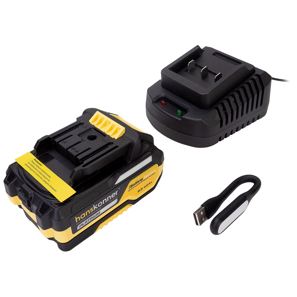 Винтоверт ударный Hanskonner HCD20280BLC, аккумуляторный, 1BatterySystem, 18В