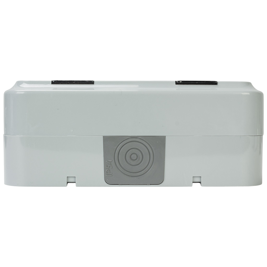 Розетка открытой проводки Bylectrica Пралеска Аква, 2-местная, 16А, с заземлением, с крышкой, IP54, серая