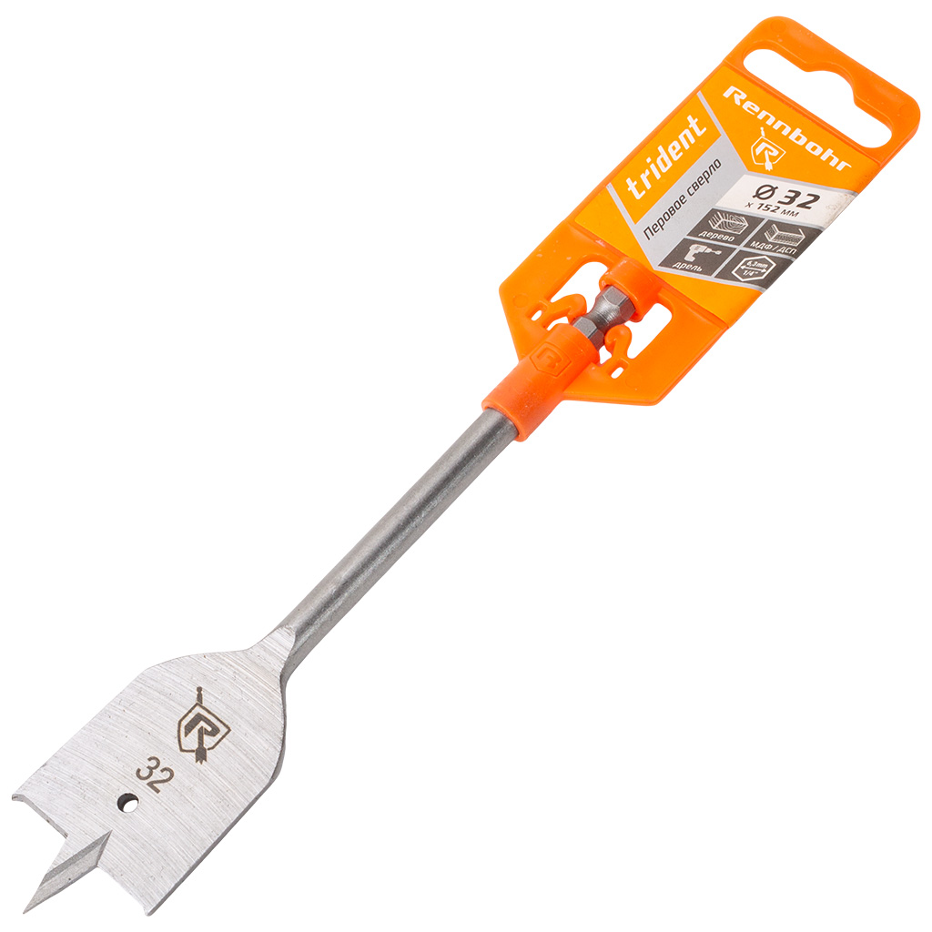 Сверло по дереву Rennbohr, перовое, 32х152мм