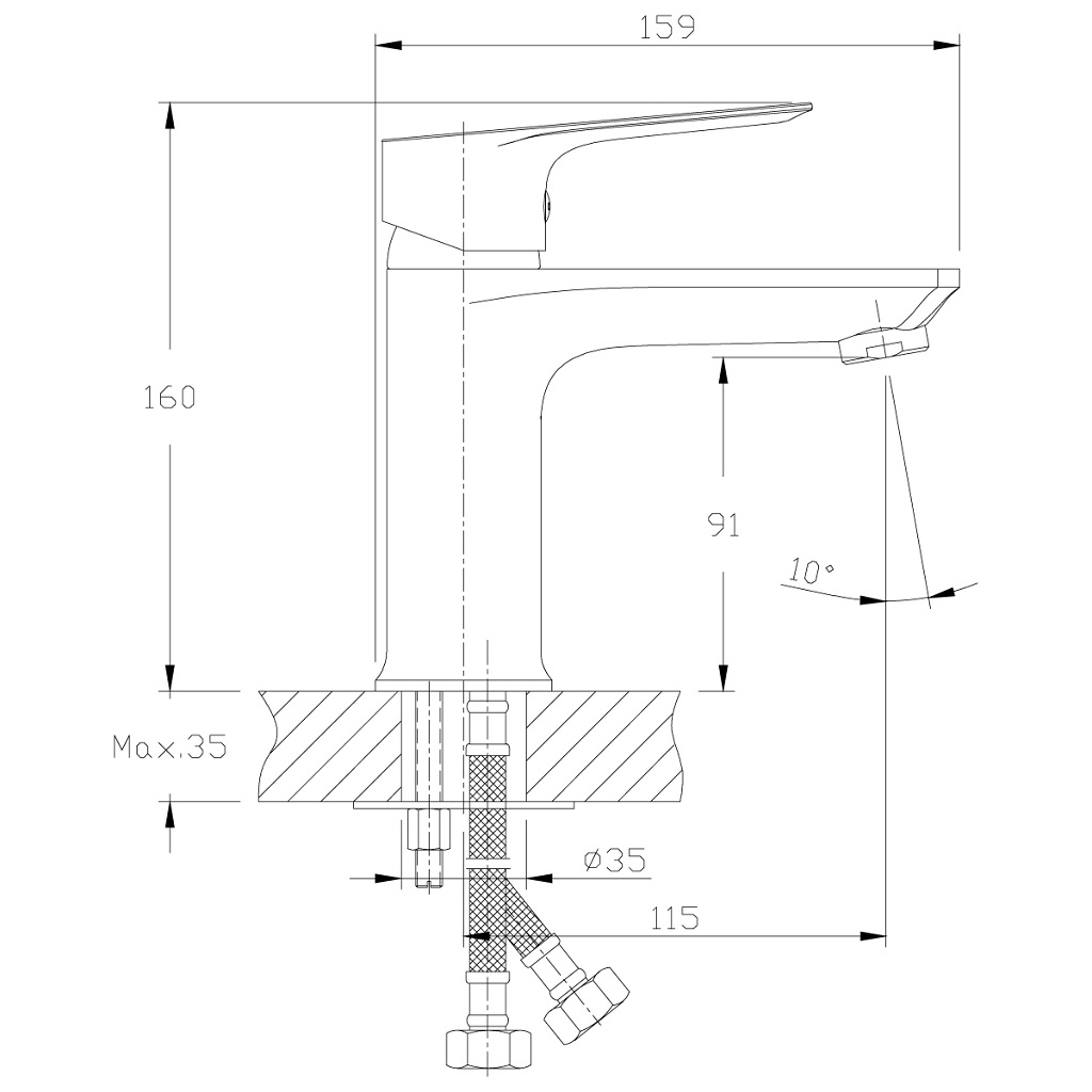 Смеситель Rossinka RS27-11, для умывальника