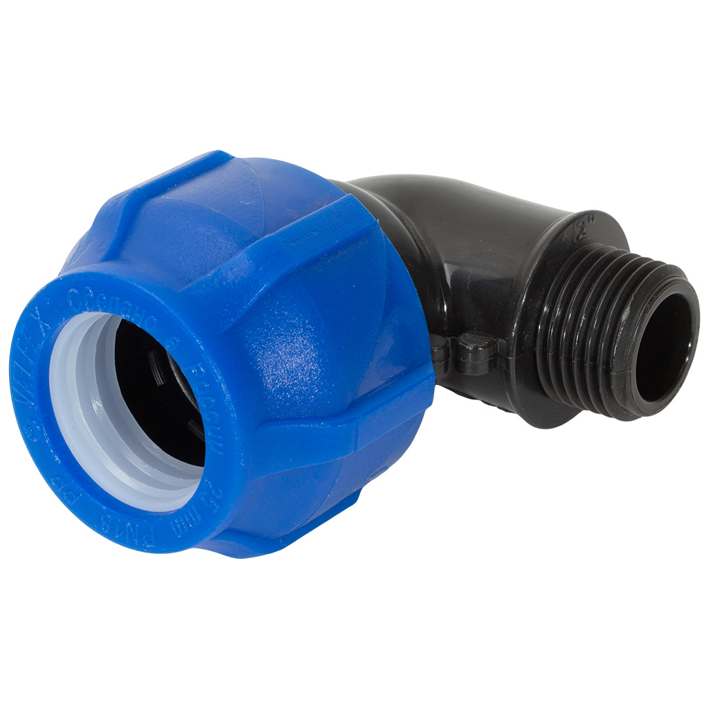 Отвод ПНД, ДУ20 х 1/2", с наружной резьбой