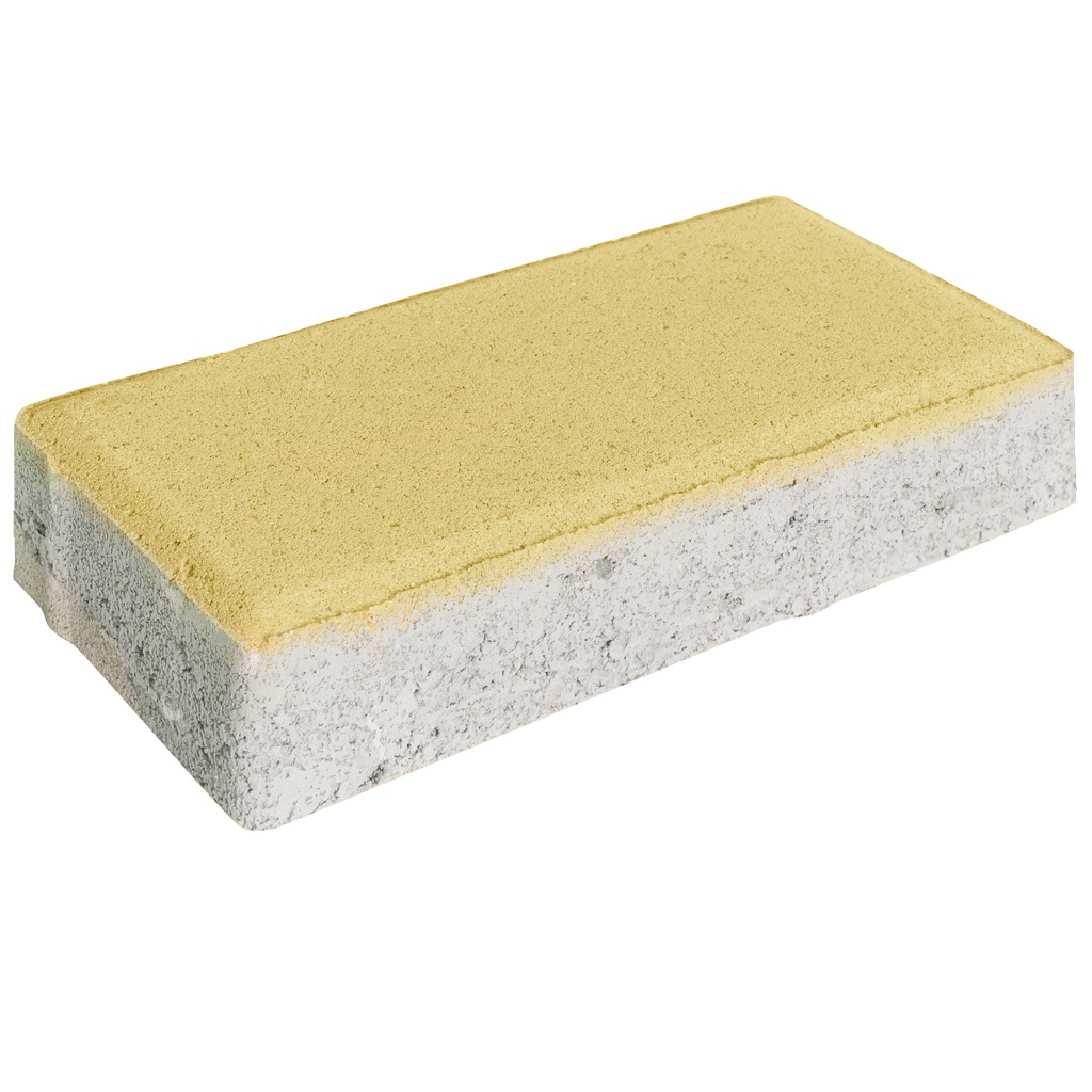 Плитка тротуарная прессованная "Брусчатка", Зенит Черноземье, 40х100х200мм, желтая,  19.44м2/972шт.