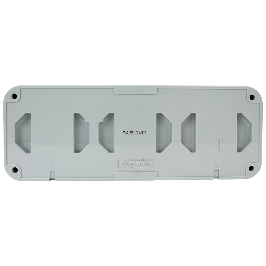 Блок открытой проводки Bylectrica Пралеска Аква, розетка 3-местная, с заземлением, с крышкой, IP54, серый