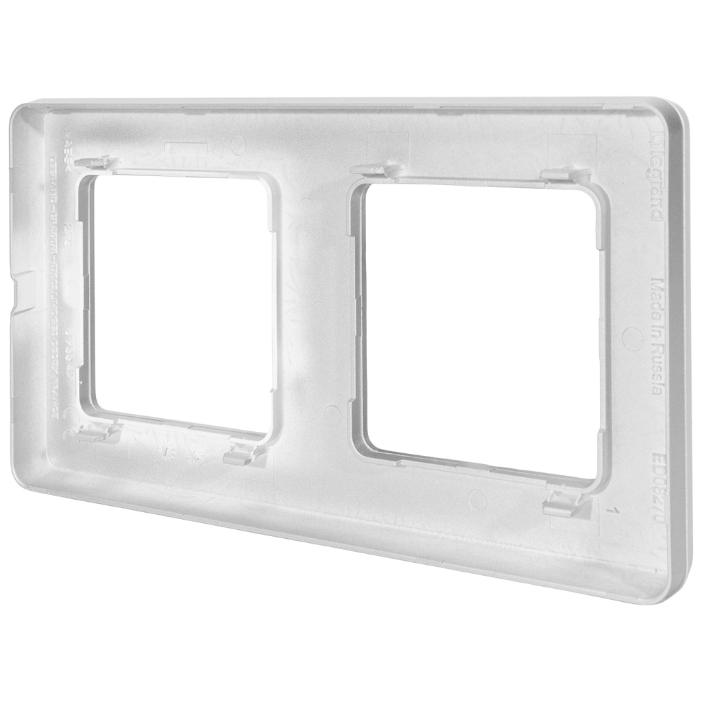 Рамка Legrand Inspiria, 2-местная, алюминий