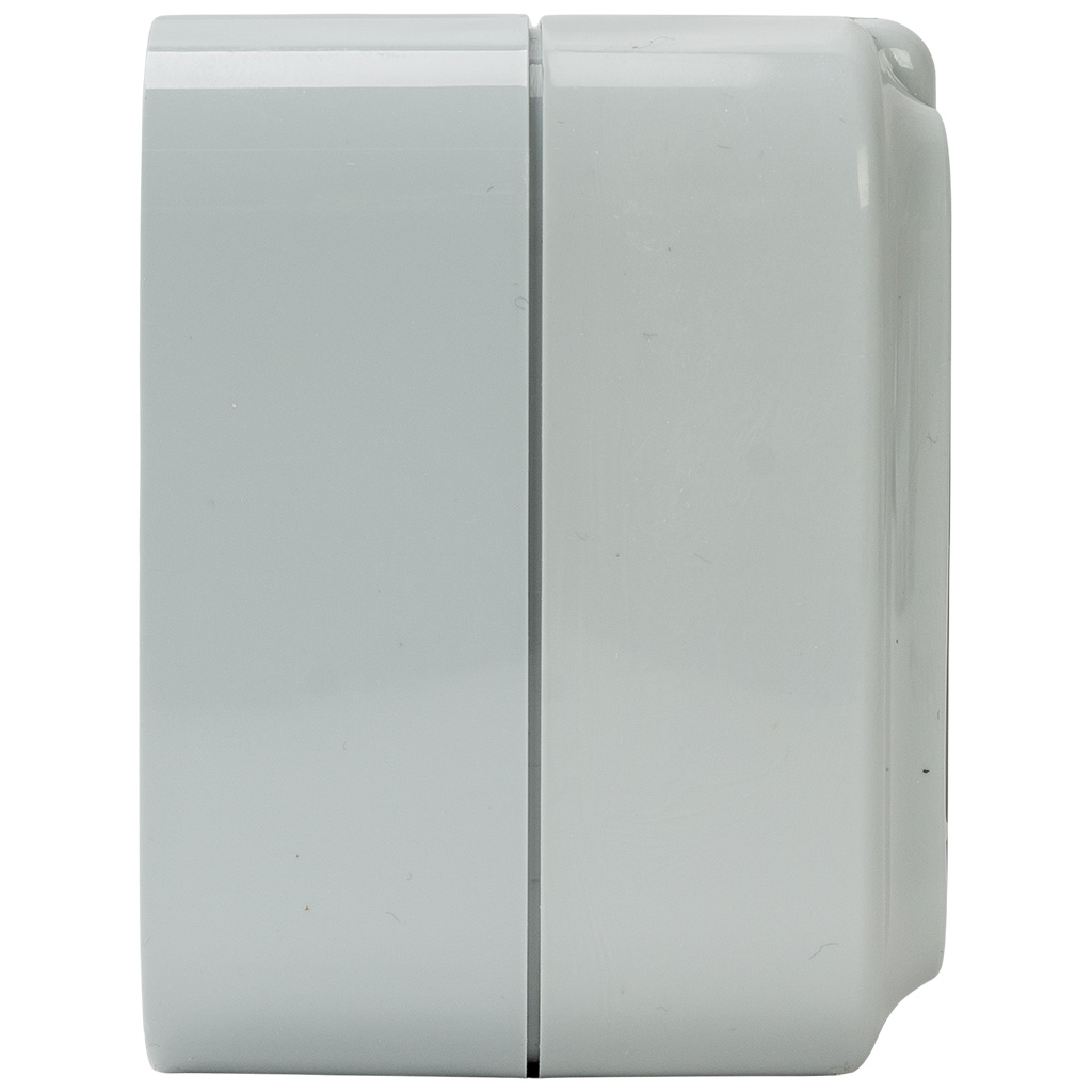 Блок открытой проводки Bylectrica Пралеска Аква, розетка 2-местная, с заземлением,  IP54, серый