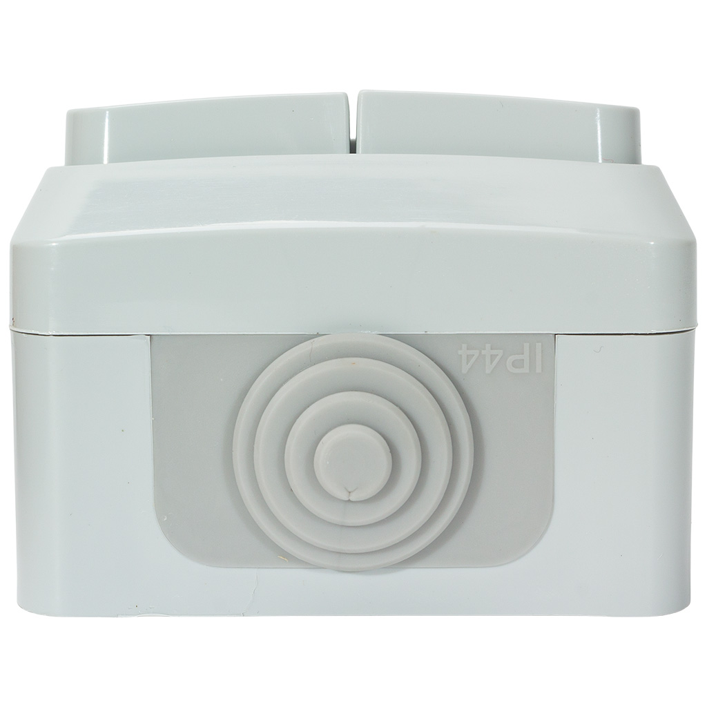 Выключатель открытой проводки Systeme Electric Этюд, 2-клавишный, 10А, IP44, серый