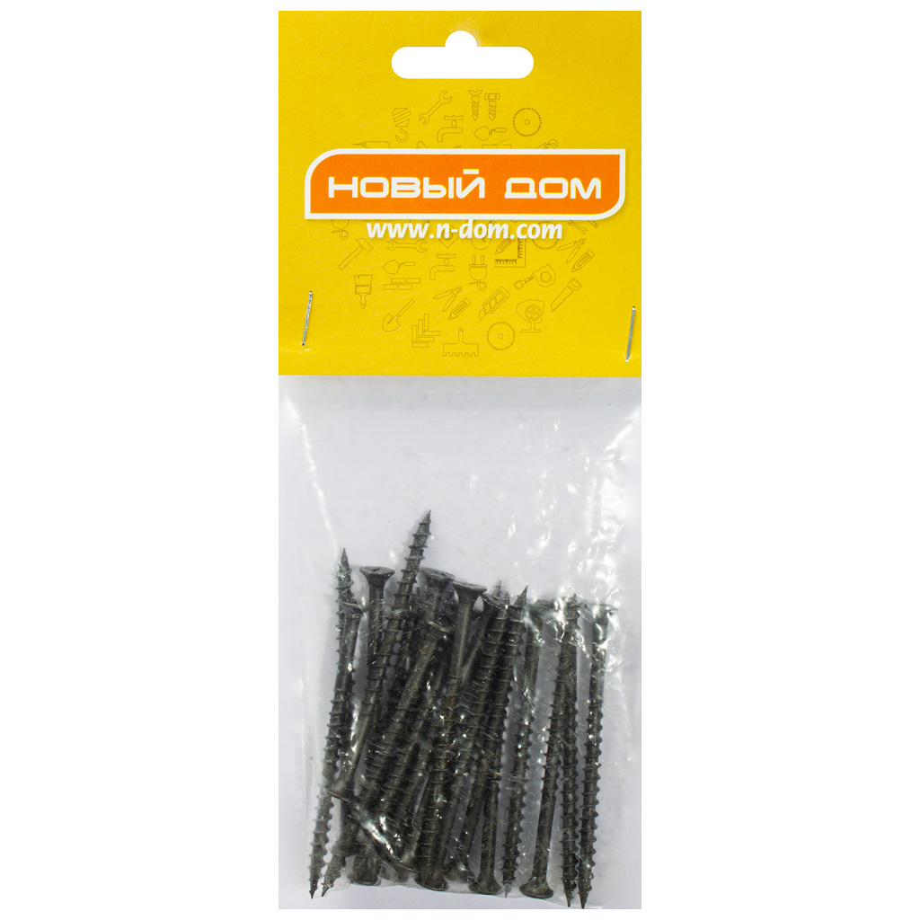 Саморез ГД 4.2 х 70, оксидированный, крупная резьба, пакет 20 шт/упак