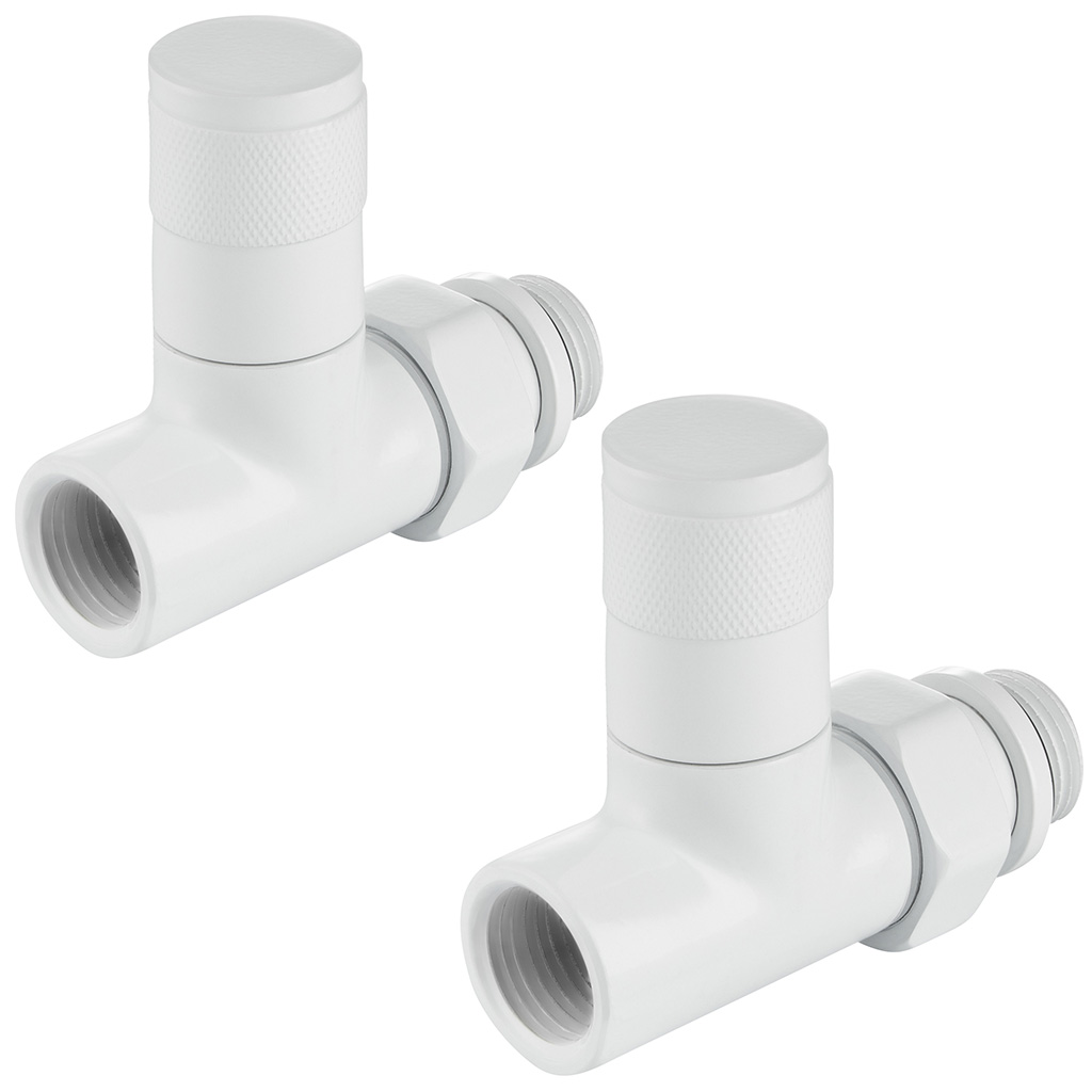 Набор дизайн-вентелей Royal Thermo Piano, белый, прямой, 1/2