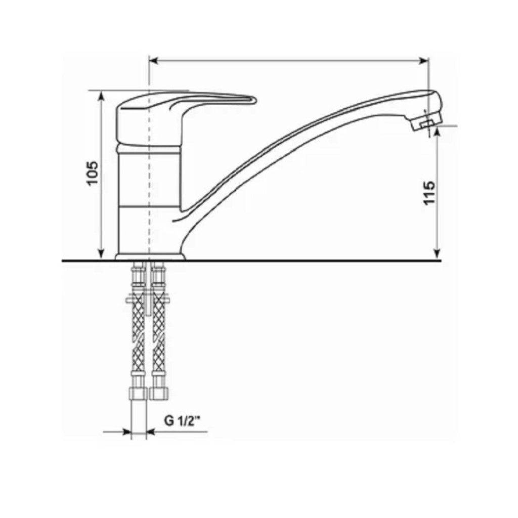Смеситель Mixline ML-GS03, для кухни, бежевый