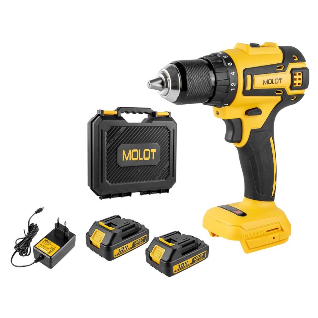 Дрель-шуруповерт Molot MBD 1820 Li, аккумуляторная, 18В