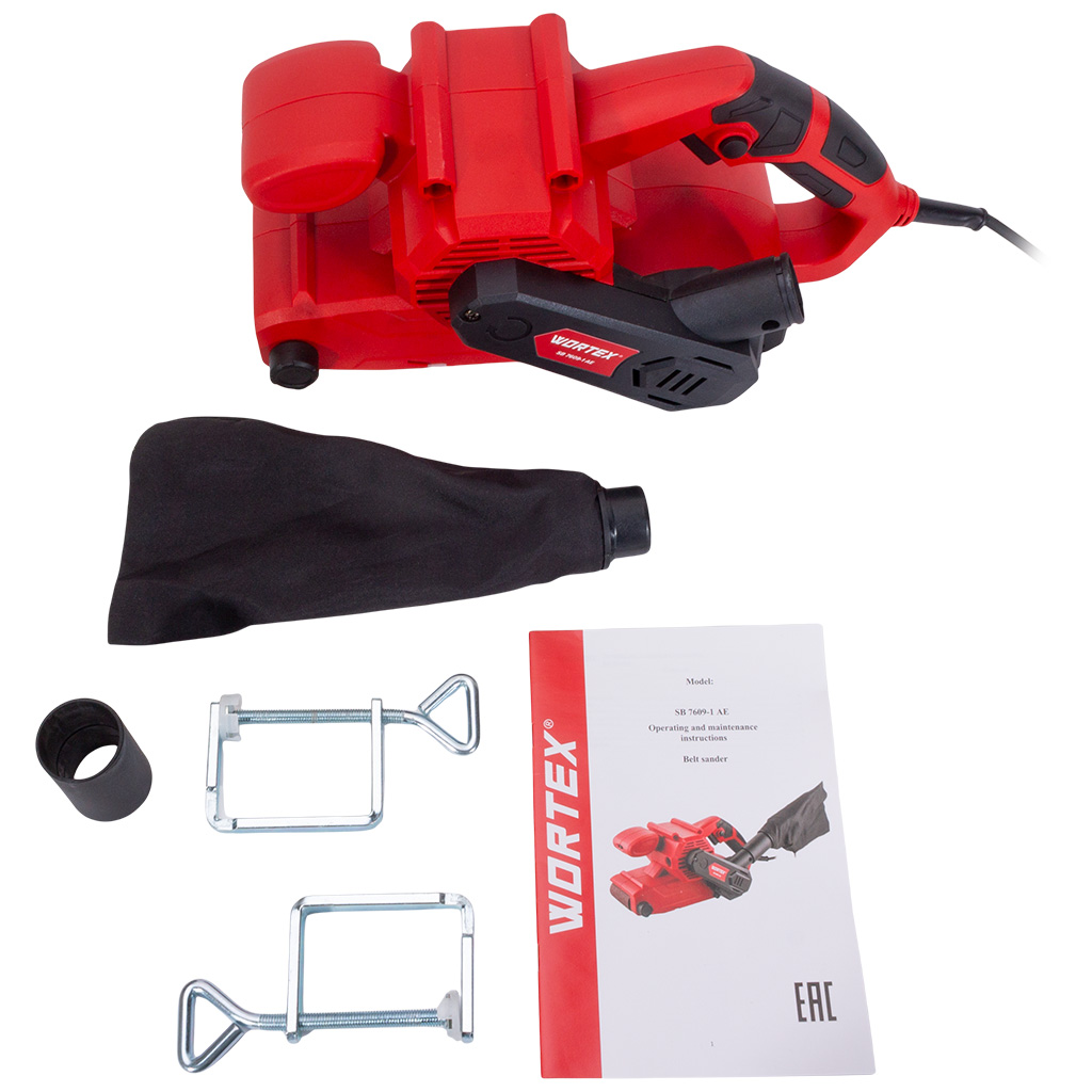 Шлифмашина ленточная 900Вт, WORTEX SB 7609-1 AE