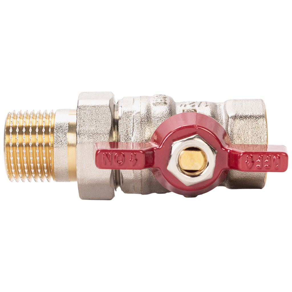 Кран шаровый с американкой для воды TIM, 1/2" г-ш, бабочка