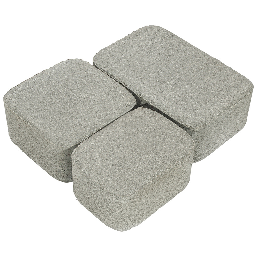 Плитка тротуарная прессованная "Старый город", Зенит Черноземье, 3 формы, серая, 60мм, 12.67м2/уп.