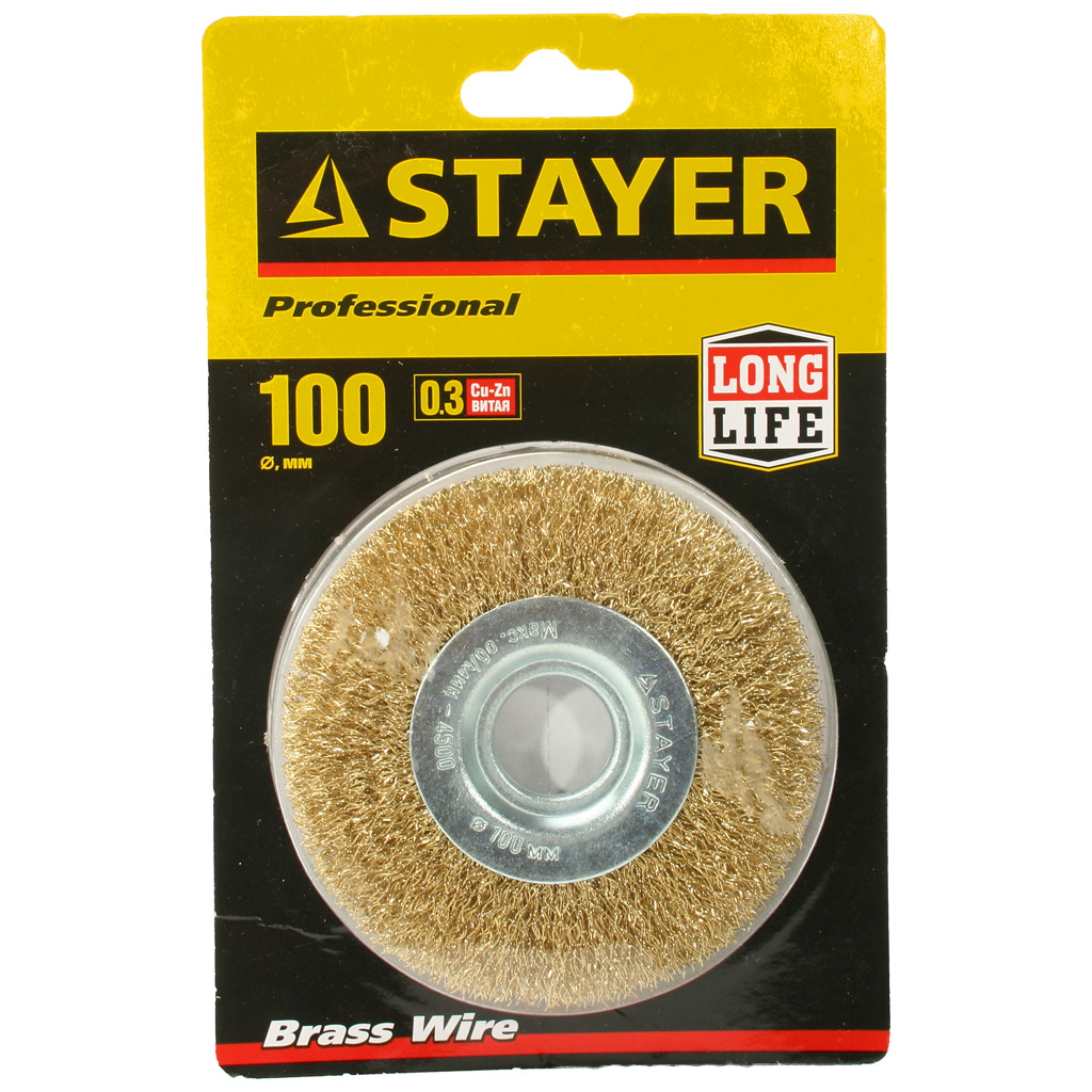 Щетка-крацовка дисковая Stayer Profi, для УШМ, d100мм, 0.3мм