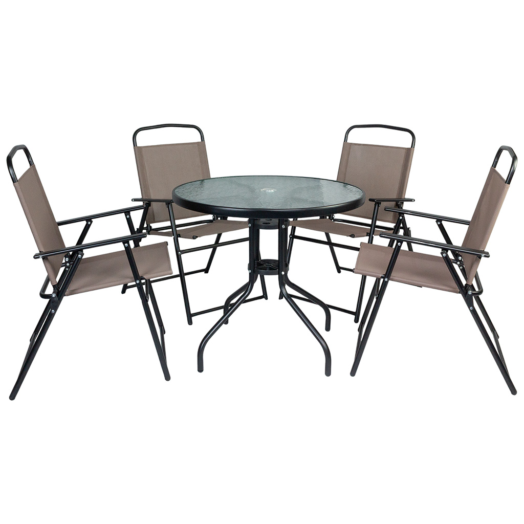 Набор садовой мебели Ялта WR2119, стол-зонт + 4 стула, бежевый