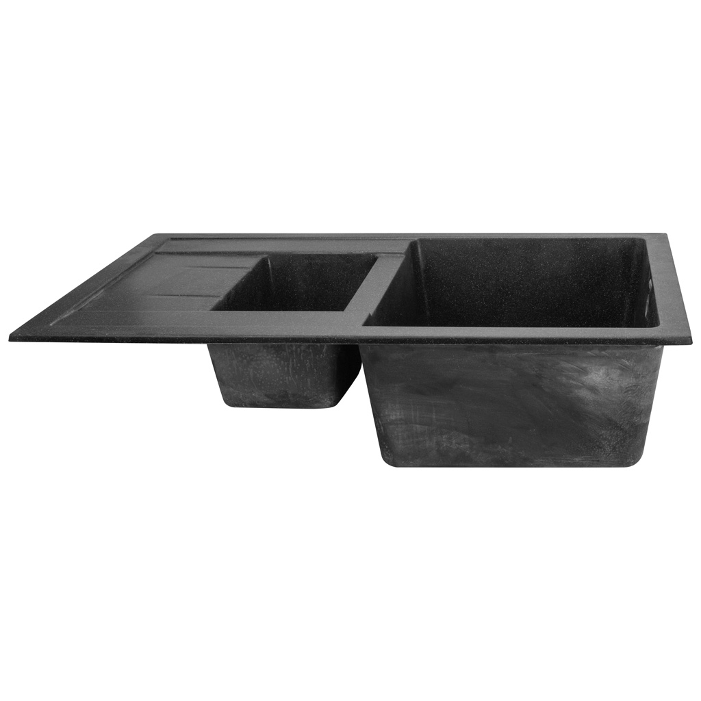 Мойка искусственный камень Ulgran, 1.5 чаша, 500х770х160мм, прямоугольная, черная