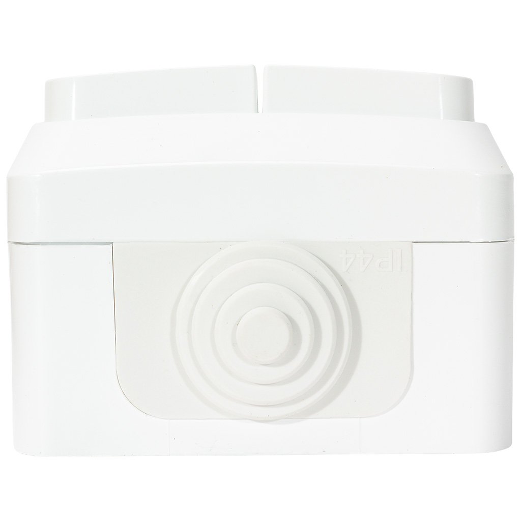 Выключатель открытой проводки Systeme Electric Этюд, 2-клавишный, 10А, IP44, белый