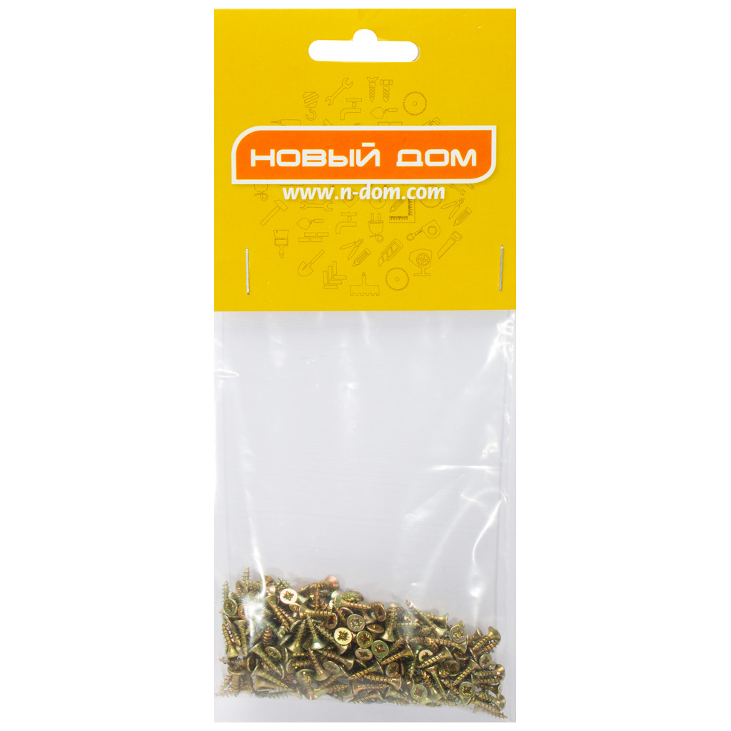 Шуруп универсальный, 2.5 х 10, желтый, 200 шт/упак