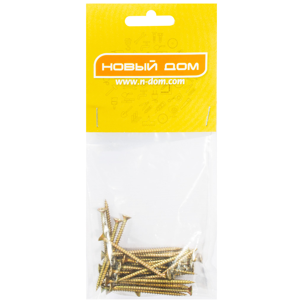 Шуруп универсальный, 3.5 х 50, желтый, 30 шт/упак