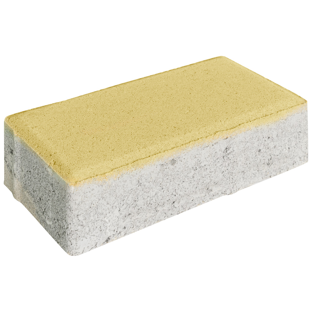 Плитка тротуарная прессованная "Брусчатка", Зенит Черноземье, 60х100х200мм, желтая, 12.96м2/648шт.