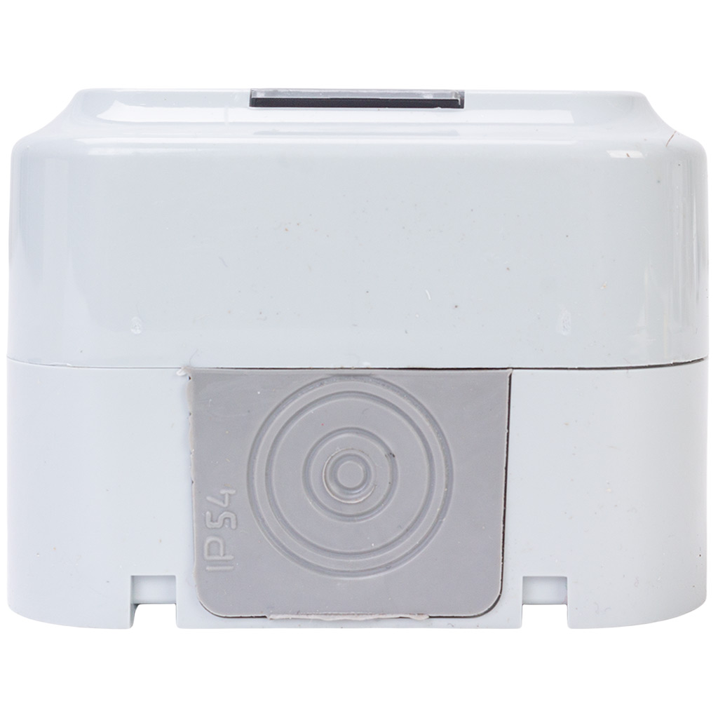 Розетка открытой проводки Bylectrica Пралеска Аква, 1-местная, 16А, с заземлением, с крышкой, IP54, серая