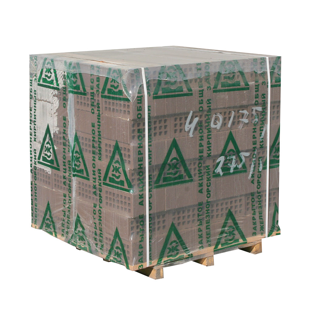 Кирпич лицевой керамический Железногорский, темно-коричневый, 1,0НФ, М175-200, (480шт, упаковка)