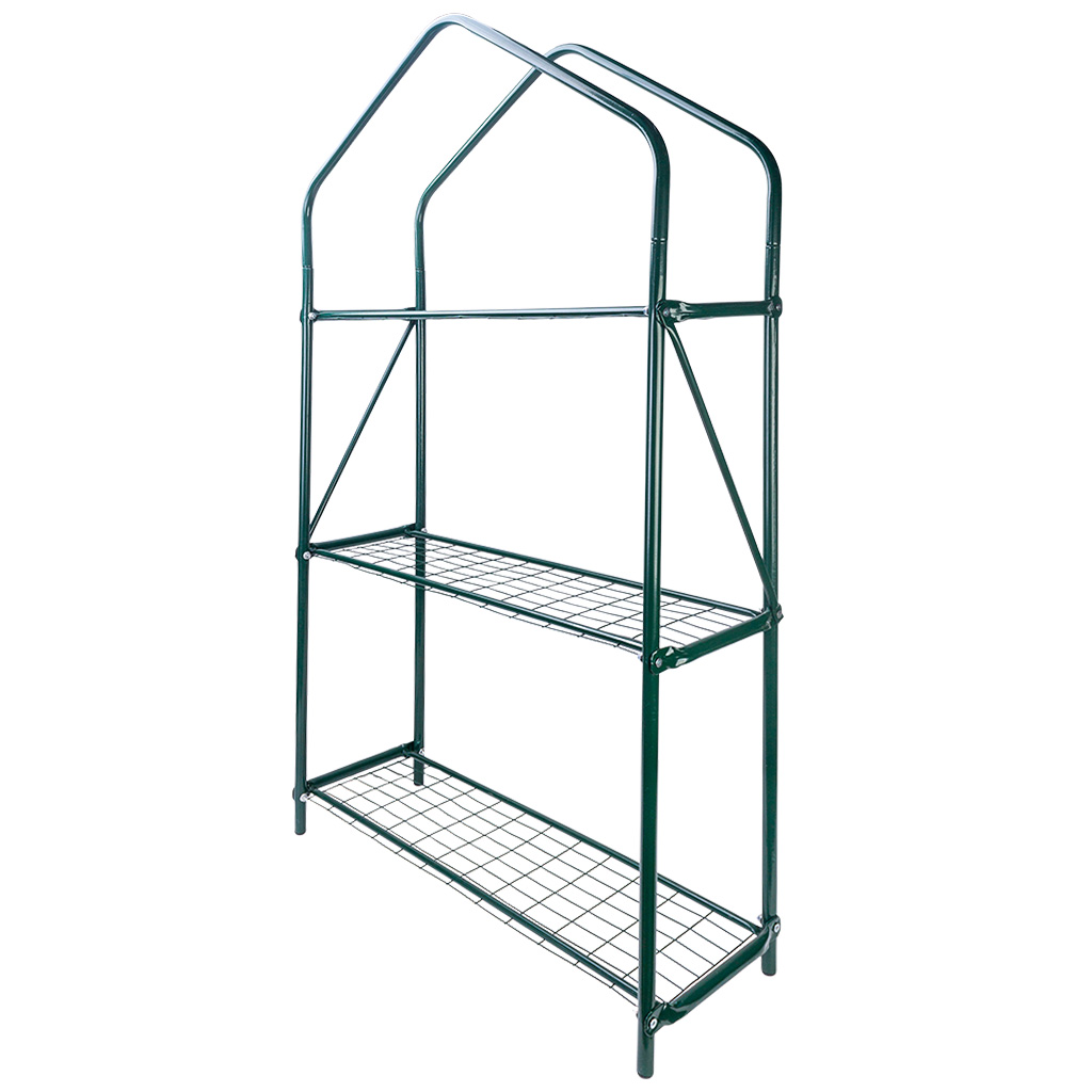 Парник-стеллаж 3 полки, металлический каркас 16мм, 110х65х22см, чехол пвх плёнка