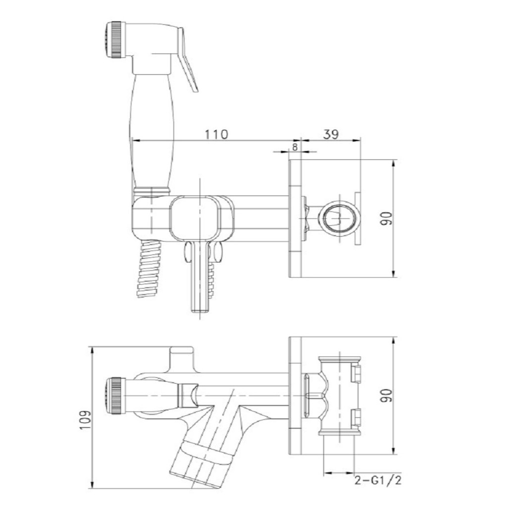 Смеситель Lemark Solo LM7165BL, с гигиеническим душем