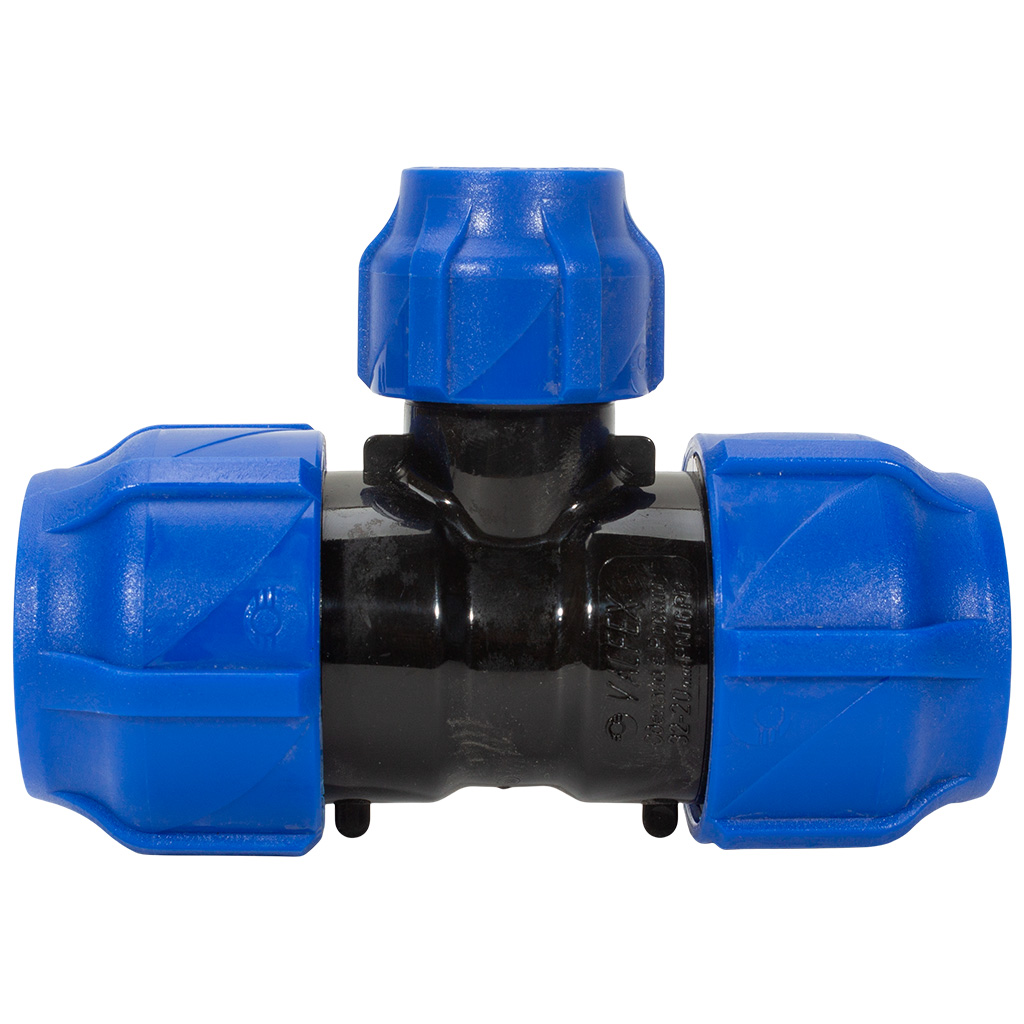 Тройник ПНД соединительный, ДУ32 х ДУ20 х ДУ32, разъемный