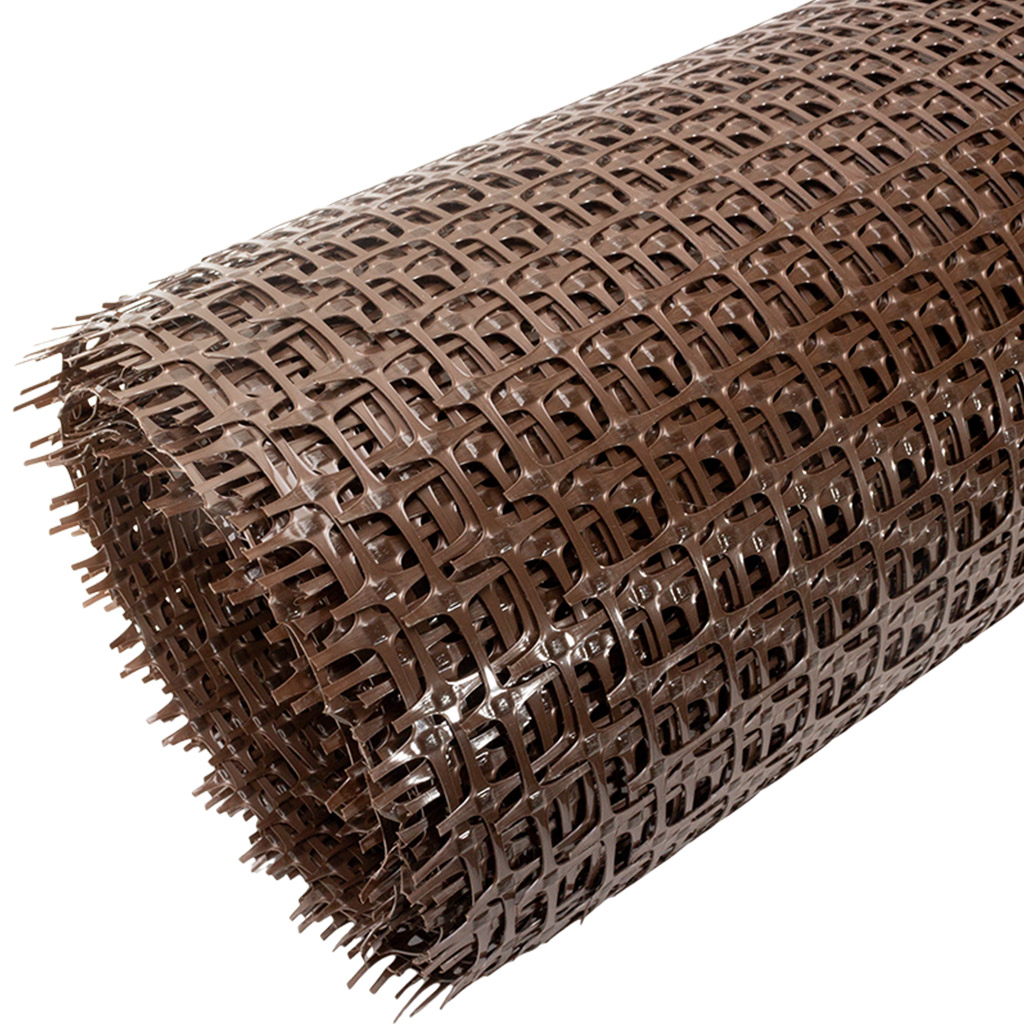 Сетка пластиковая заборная ЗР-15, ячейка 20х20мм, высота 1м, длина 20м, коричневый