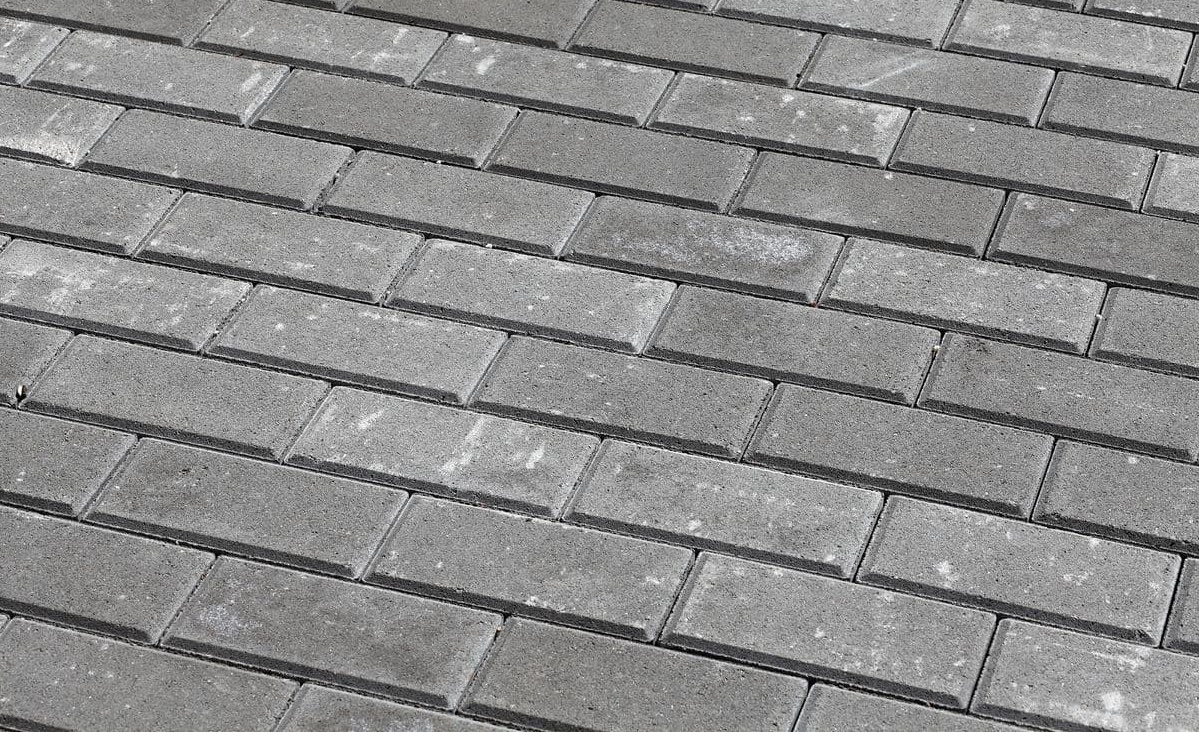 Плитка тротуарная прессованная "Брусчатка" серый, 40х100х200мм, (19.44м2 /972шт, упаковка) фото №3