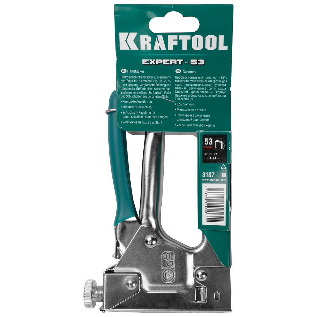 Степлер Kraftool Expert-53, 4-14мм, тип 53, металлический корпус