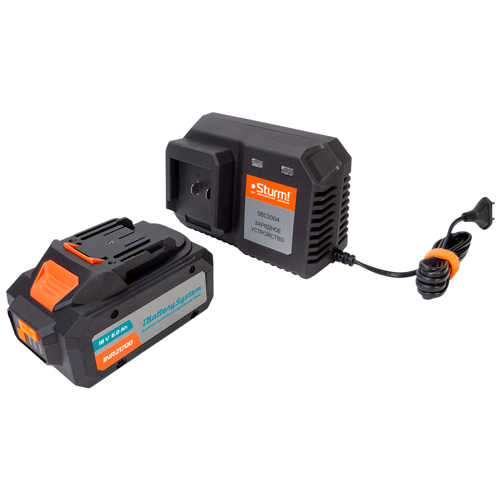 Пила цепная Sturm! CSC1811/BL, аккумуляторная, 18Вт, шина 20",  с АКБ 6 Ач и ЗУ SBP1806HP/SBC2004