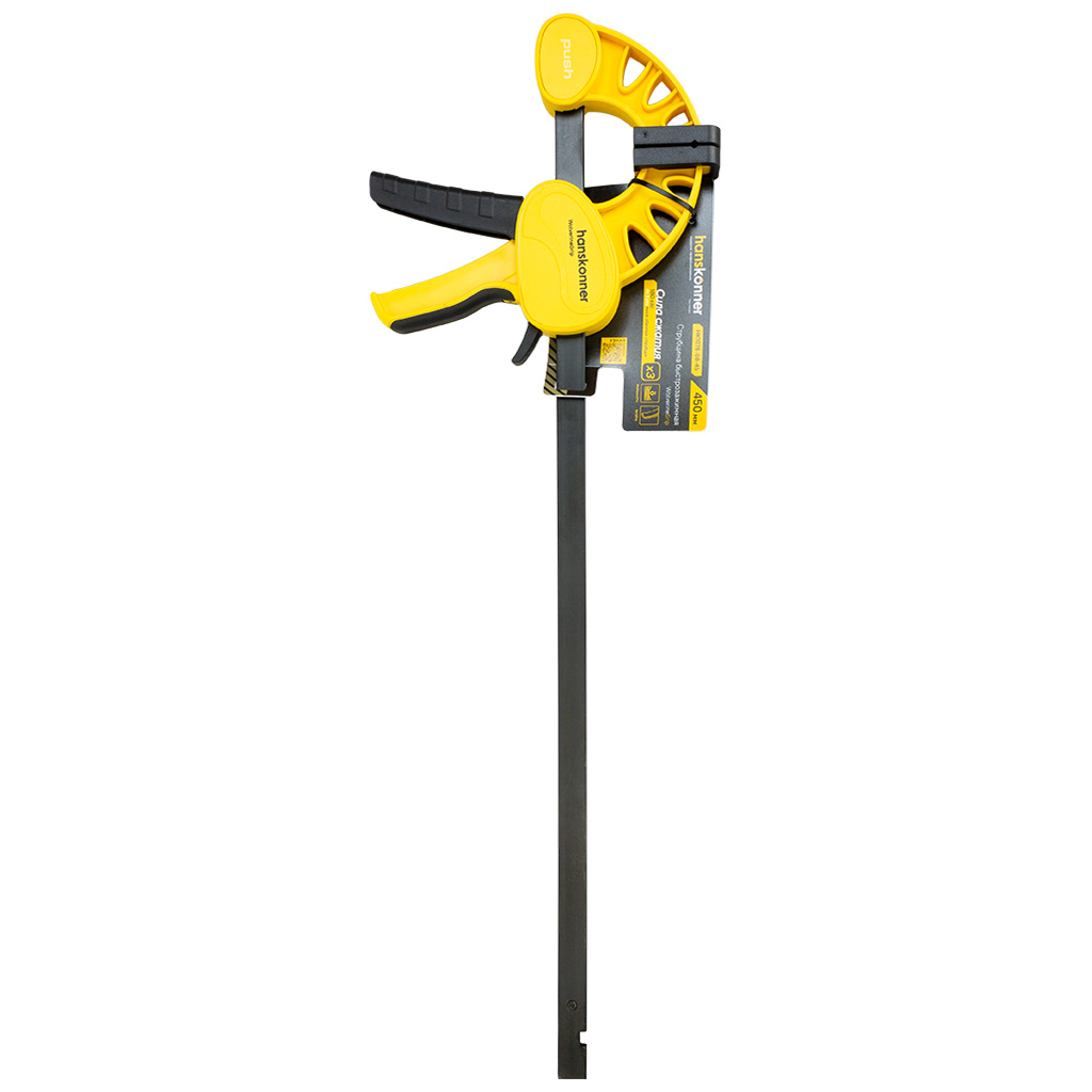 Струбцина пистолетная Hanskonner, нейлоновая, 450мм