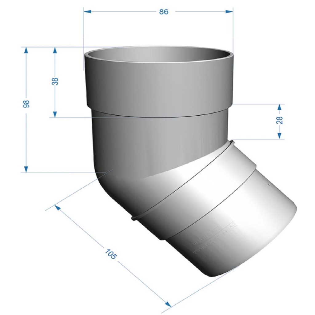 Колено водосточное Дёке Premium, 45 градусов, пломбир
