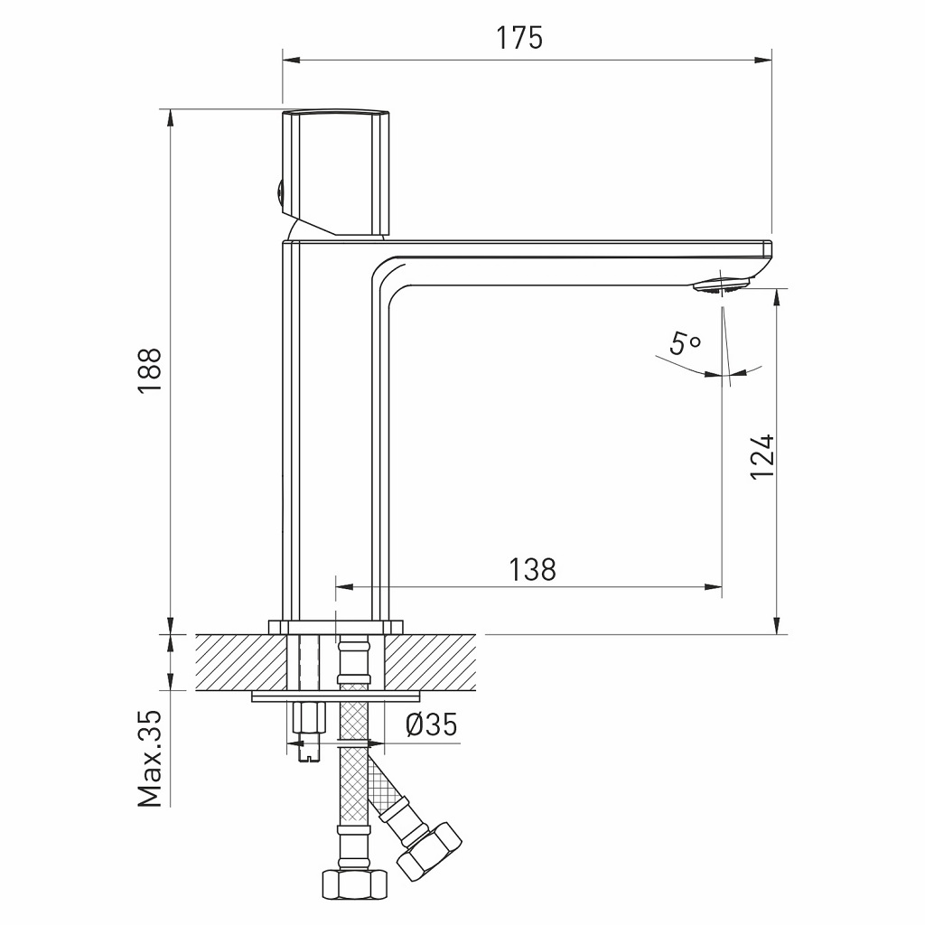 Смеситель Mixline Primo ML27-04, для умывальника, хром