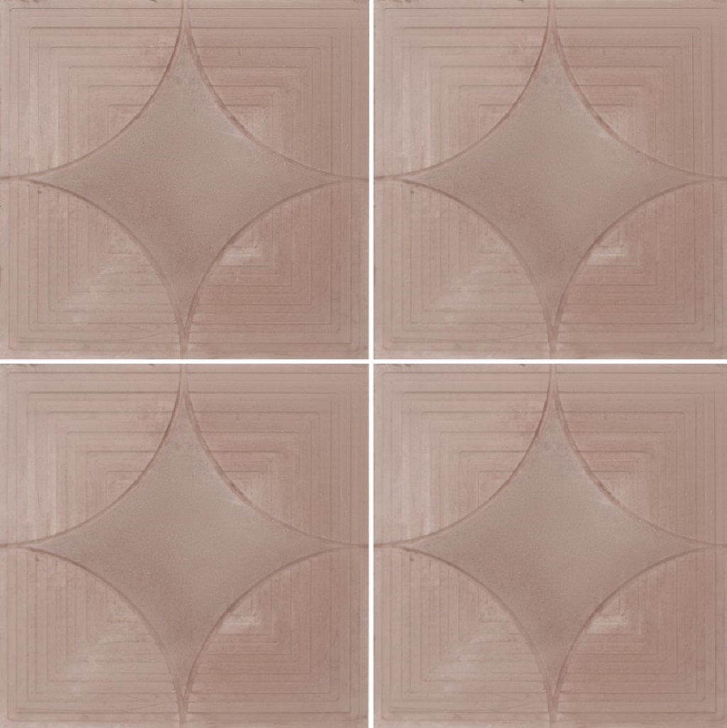 Плитка тротуарная  "Бубновый туз", 300х300мм, коричневая