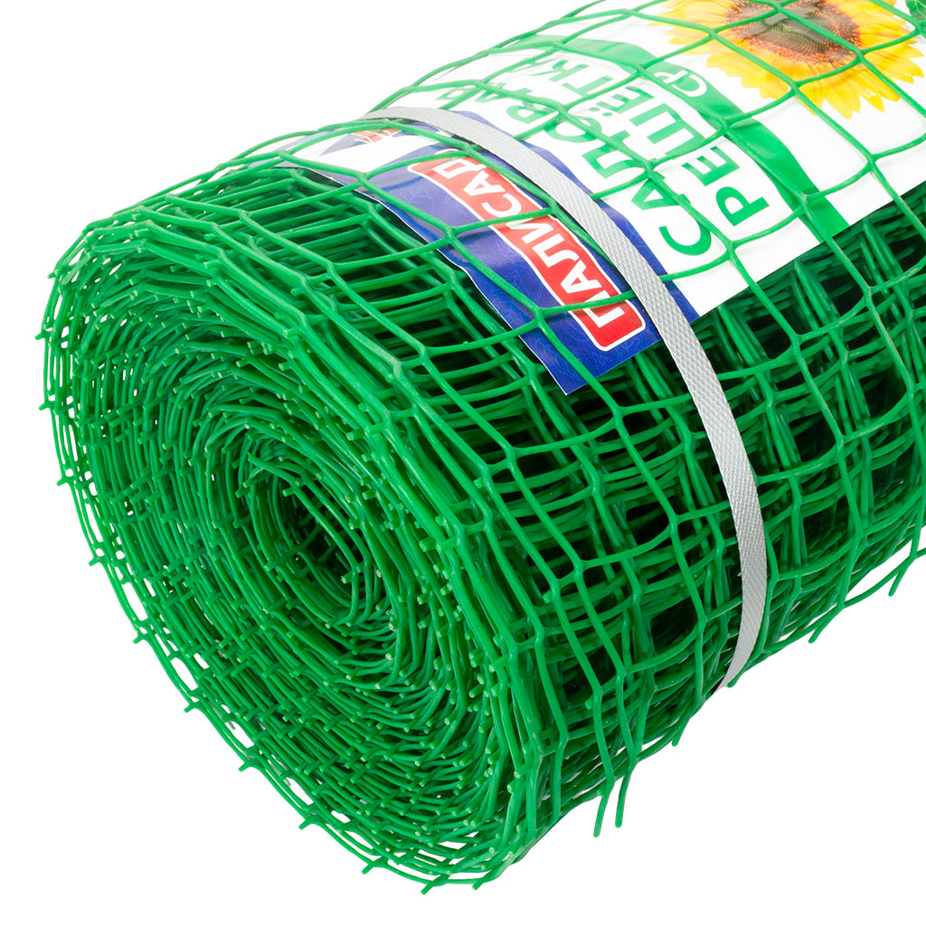 Сетка пластиковая заборная СР-35, ячейка 35х35мм, высота 0.5м, длина 20м, зеленая