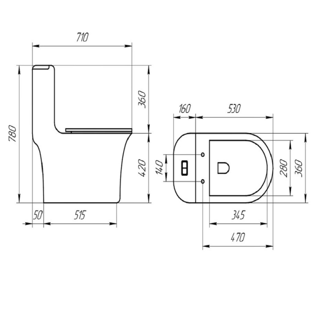Унитаз-моноблок безободковый Eva Gold SM9612, с микролифтом, нижняя подводка, выпуск горизонтальный