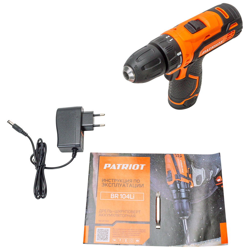 Дрель-шуруповерт аккумуляторная Patriot BR 104Li, 12В