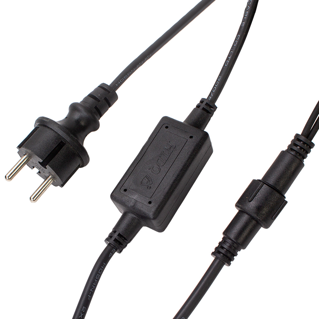 Гирлянда Нить, мерцание, 50м, толстый черный провод, холодный свет, уличная