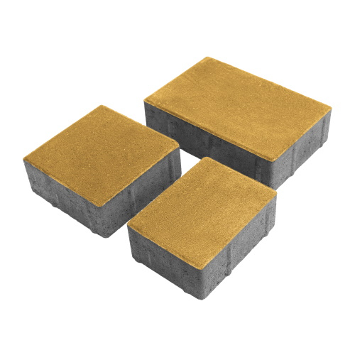 Плитка тротуарная прессованная "Европа", Зенит Черноземье, 3 формы, желтая, 40мм, 20.04м2/уп.