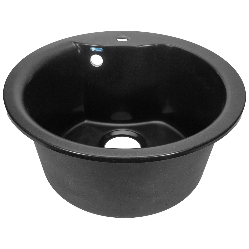 Мойка искусственный камень Ulgran, круглая, D480мм, черная