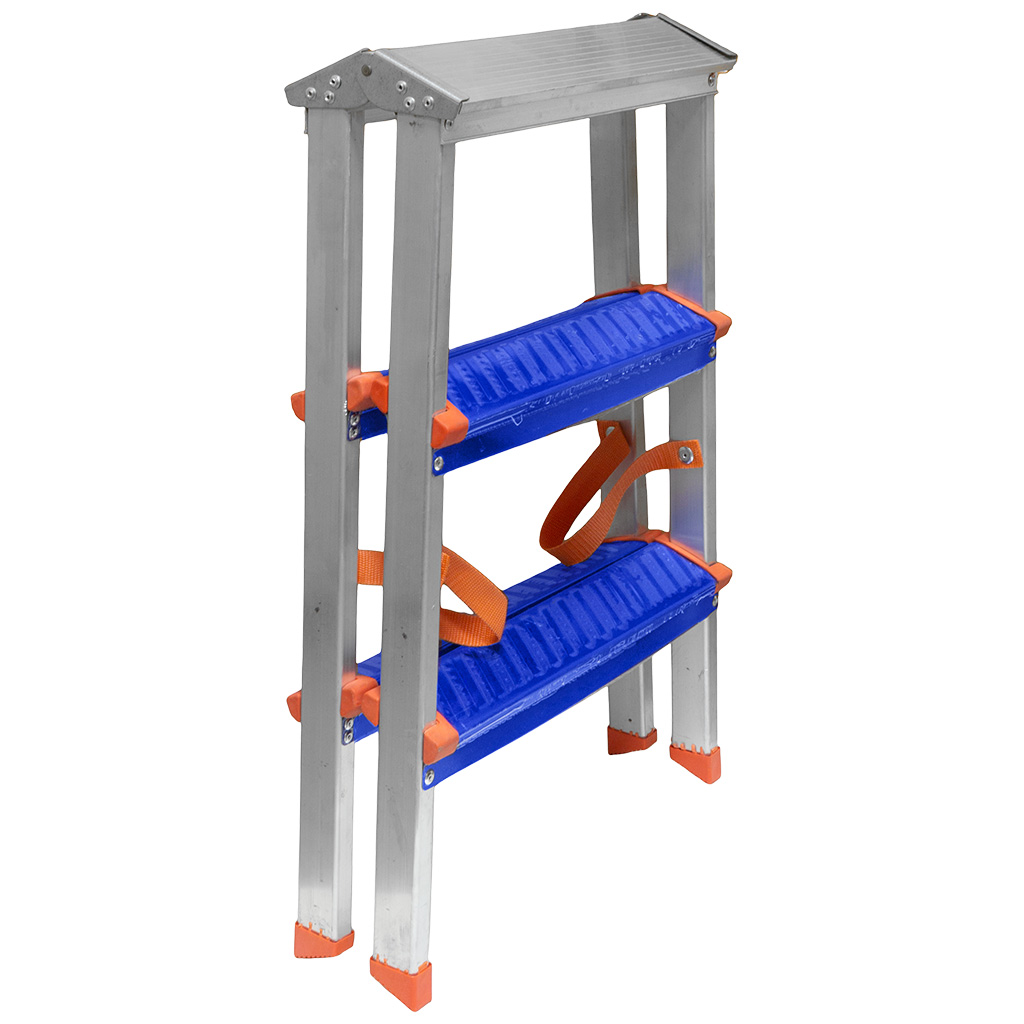 Стремянка Sarayli двухсторонняя, алюминиевая, 3 ступени