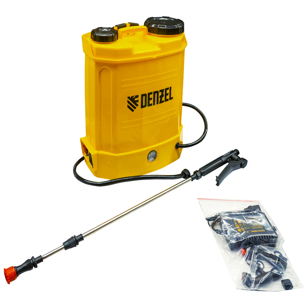 Ранцевый опрыскиватель Denzel D-12LA, аккумуляторный, щелочный, 12л