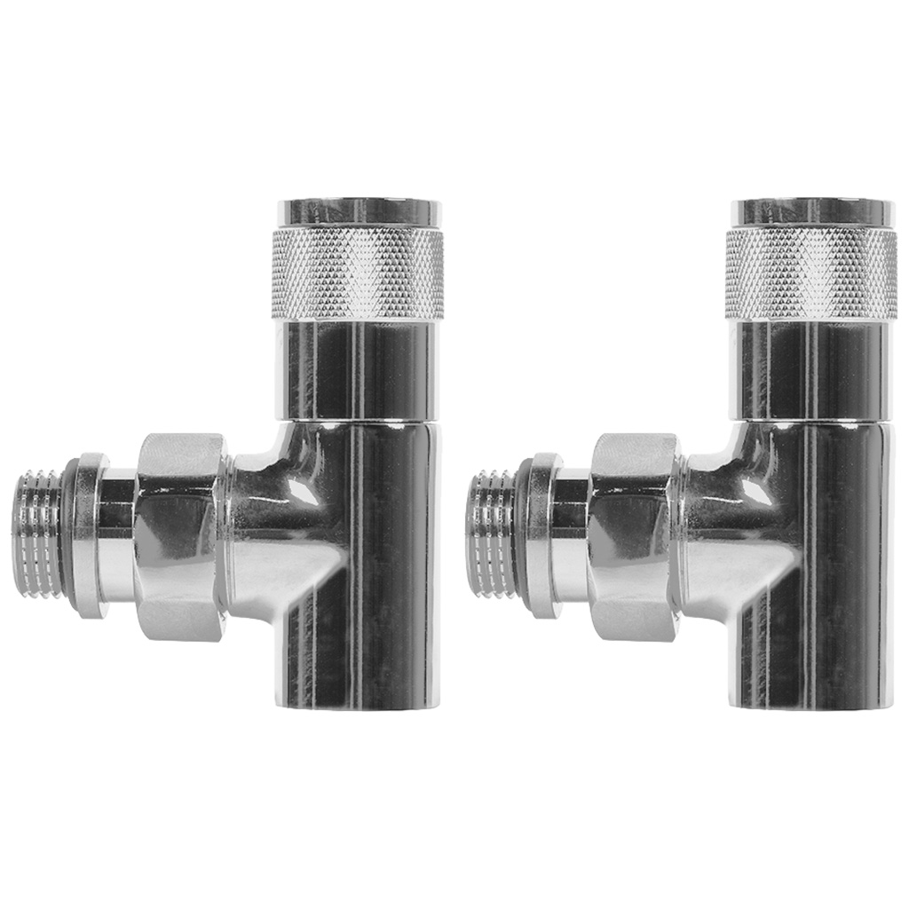 Набор дизайн-вентелей Royal Thermo Piano, хром, угловой, 1/2